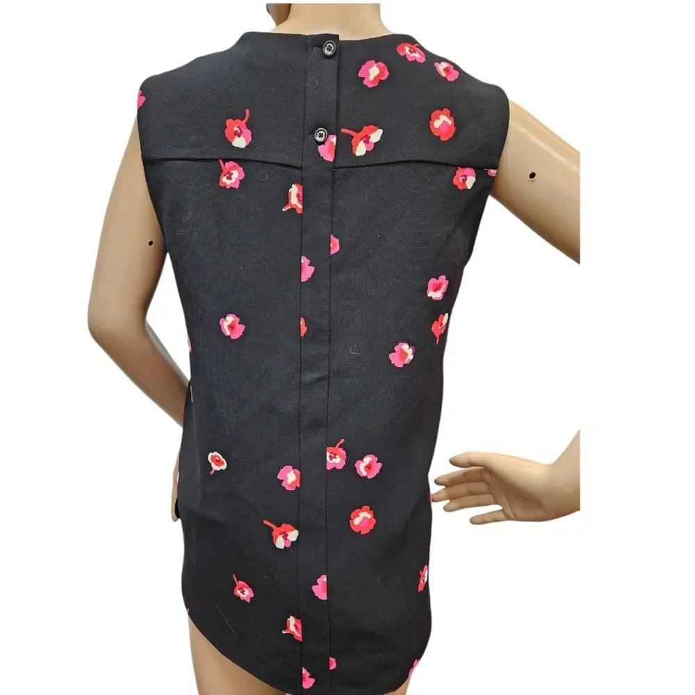 Kate Spade Cherry Blossom Sleeveless Top in Black